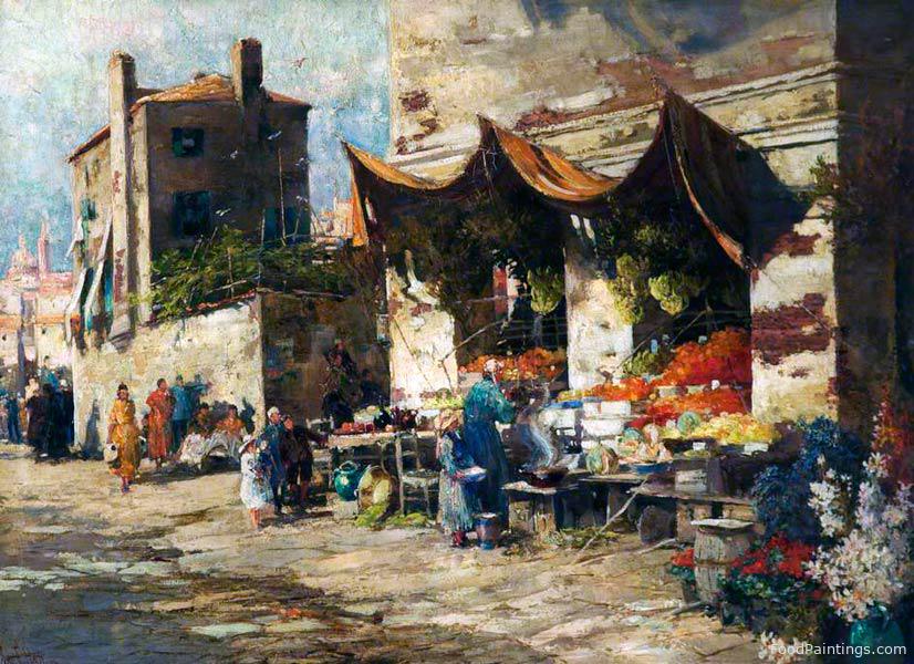 A Venetian Fruit Stall - George Charles Haite