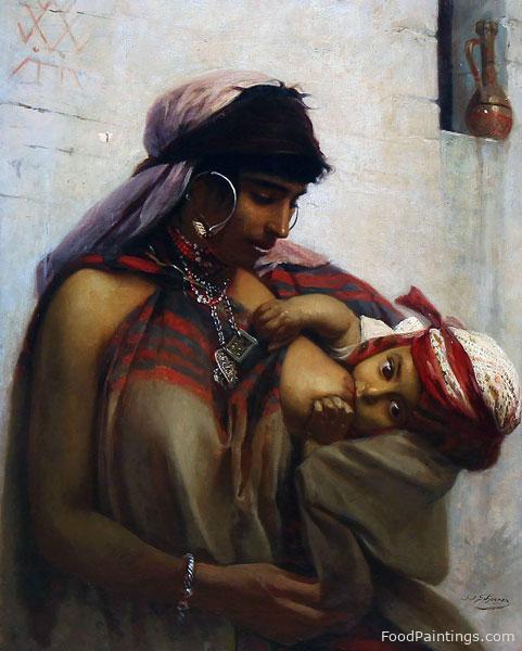 Berber Woman Breastfeeding Her Child - Jean Jacques Scherrer