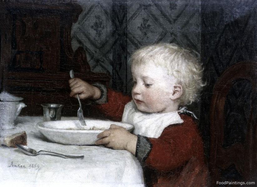 Child at Table, Rudi Anker - Albert Anker - 1869