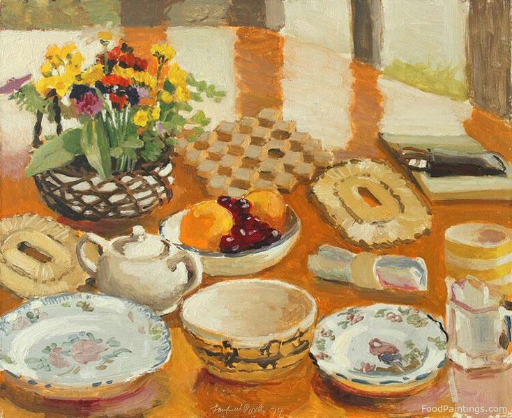 Fruit and Dishes - Fairfield Porter - 1974