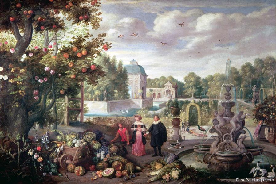 Garden Scene with Fountain - Jan van Kessel the Elder