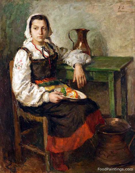 Girl with Fruit - F. L. - 1872