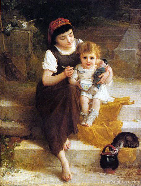 Lunch on the Steps - Emile Munier