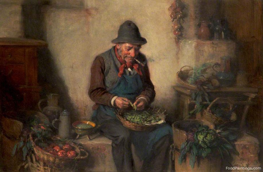Old Man Shelling Peas - Hermann Kern - c. 1880
