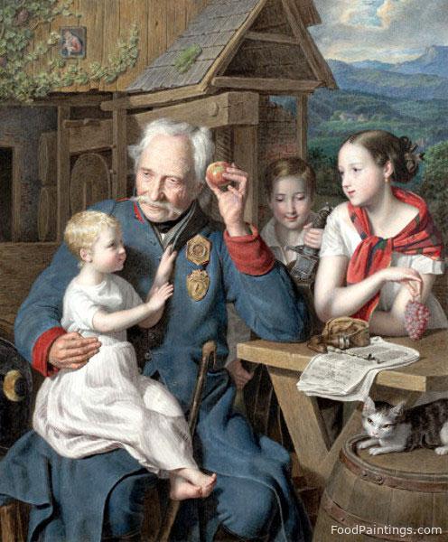 Old Veteran with Children - Ferdinand Georg Waldmuller