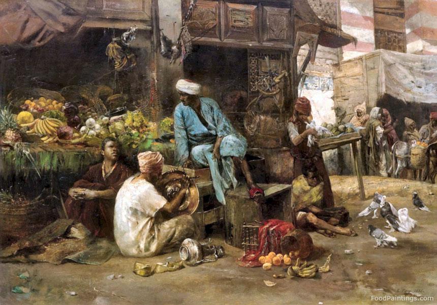Oriental Market Scene - Eugene Pavy - 1885