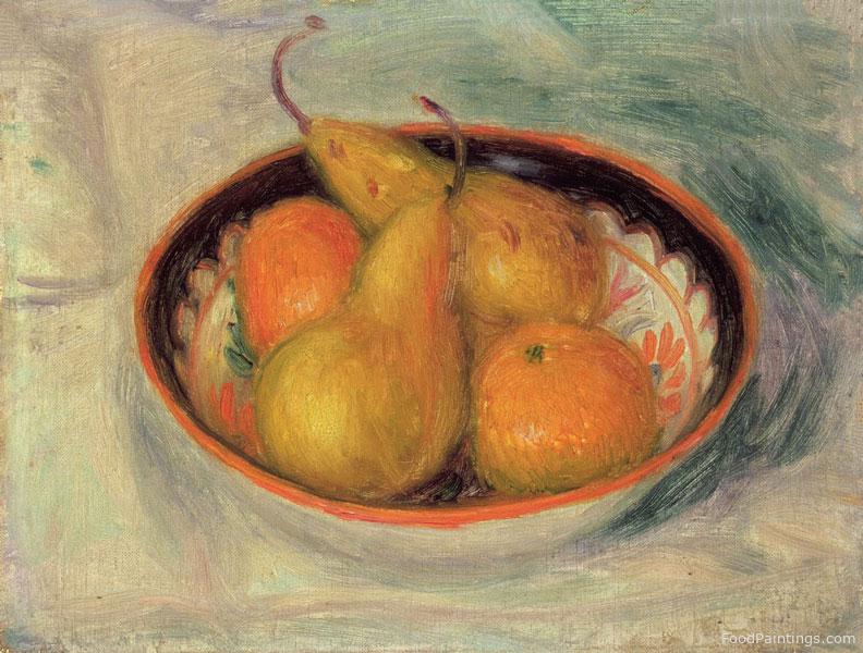 Pears and Oranges in a Bowl - William Glackens - 1915