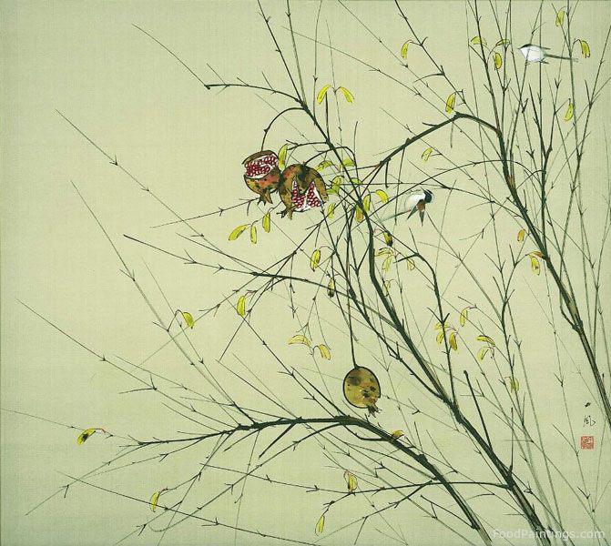 Pomegranate Branches - Sano Gofu - 1904