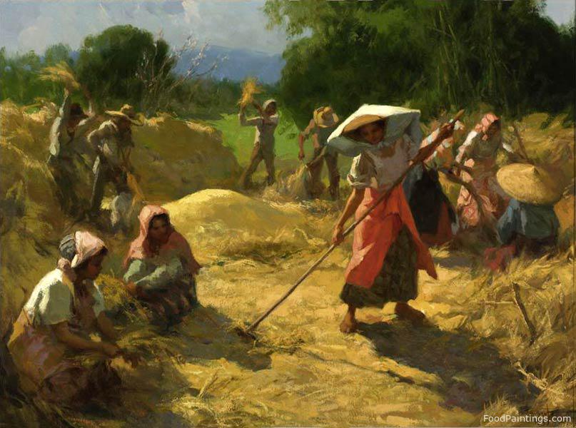 Rice Harvest (Threshing) - Fernando Amorsolo - 1939