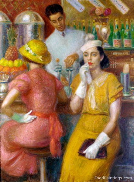 Soda Fountain - William Glackens - 1935