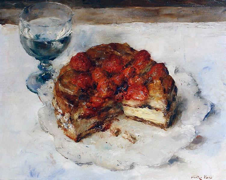 Still Life of Gateaux and a Glass of Water - Walter Vaes