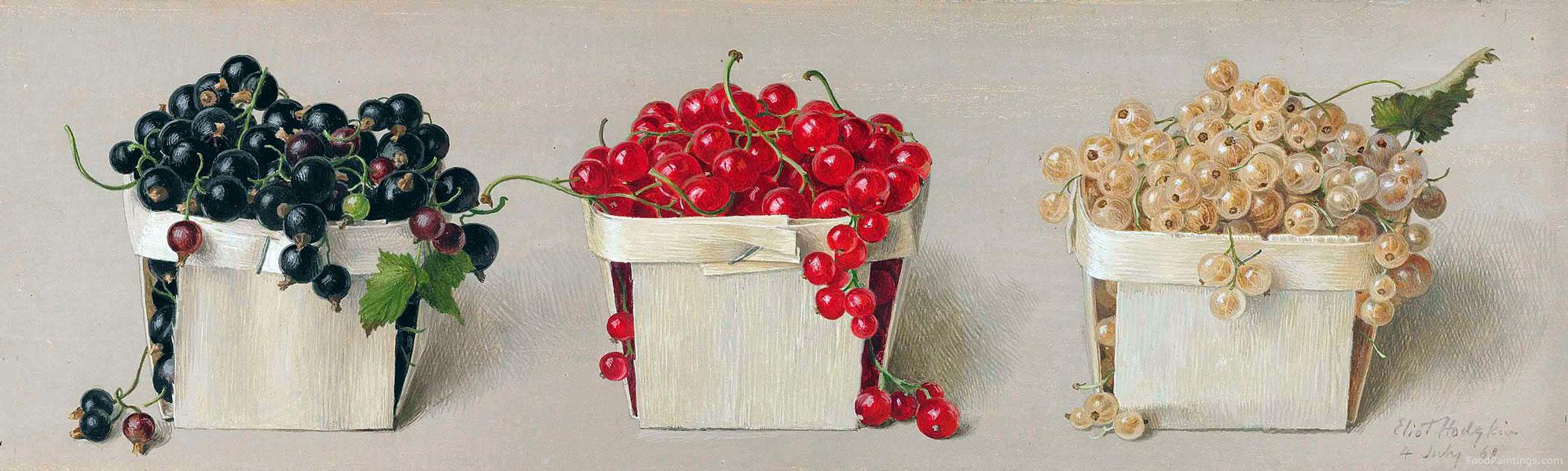 Still Life with Black, Red and White Currants - Eliot Hodgkin - 1961