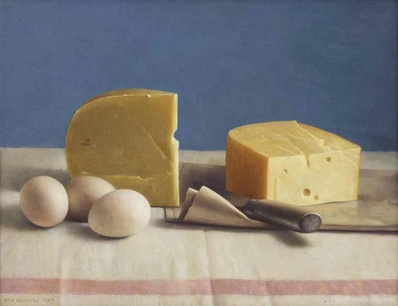 Still Life with Cheese and Eggs - Henk Helmantel - 1987