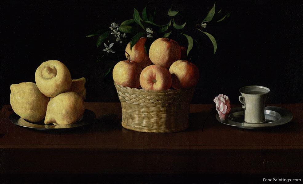 Still Life with Lemons, Oranges and a Rose - Francisco de Zurbaran - 1633