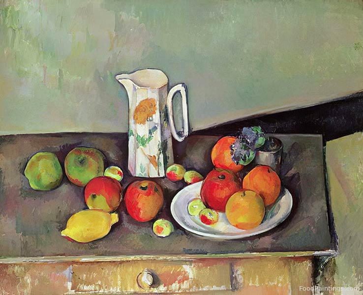 Still Life with Milk Jug and Fruit - Paul Cezanne - c. 1886-1890