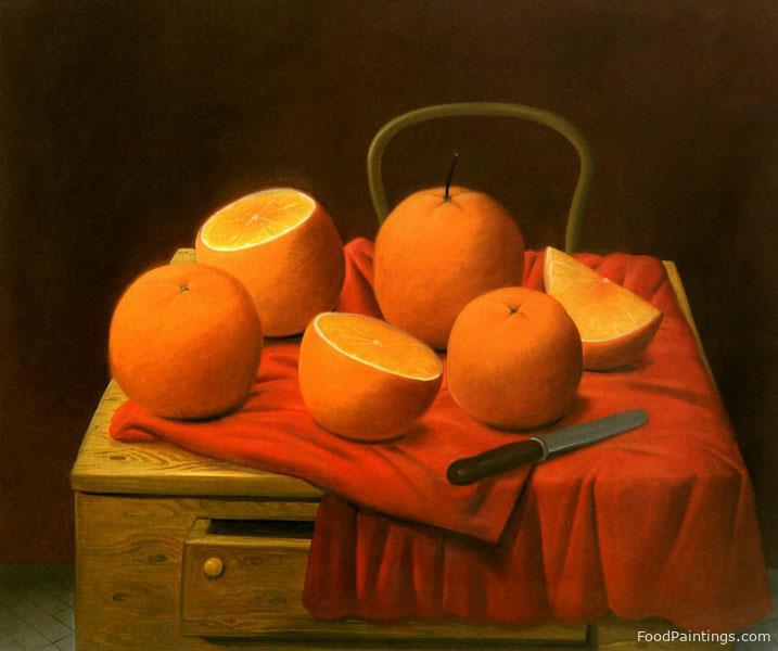 Still Life with Oranges - Fernando Botero - 1988