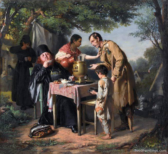 Tea Party at Mytishchi near Moscow - Vasily Perov - 1862