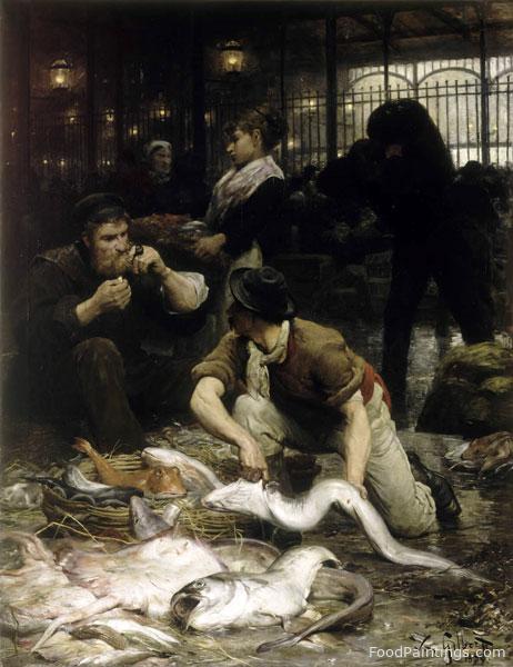 The Fish Market in the Morning - Victor Gabriel Gilbert - 1880