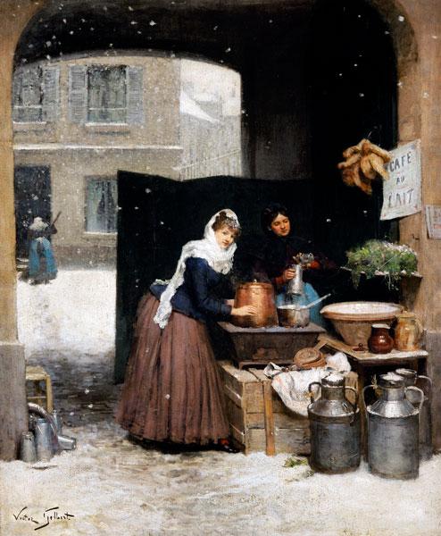 The Milk Seller in Winter - Victor Gabriel Gilbert