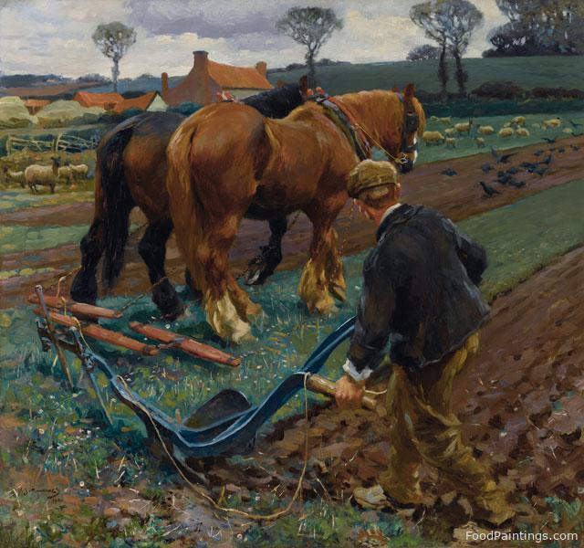 The Plough in Early Spring - Alfred Munnings - 1901