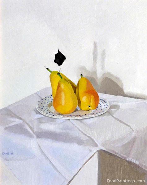 Three Pears on a Plate - Christina Bingle - 1985