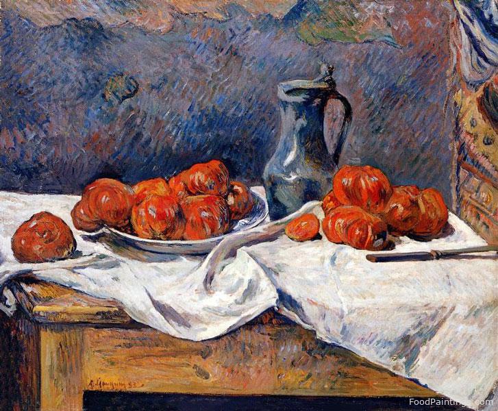 Tomatoes and a Pewter Tankard on a Table - Paul Gauguin