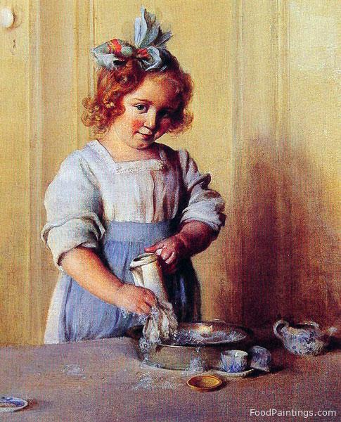 Washing Dishes (Emily and Her Tea Set) - Charles Courtney Curran