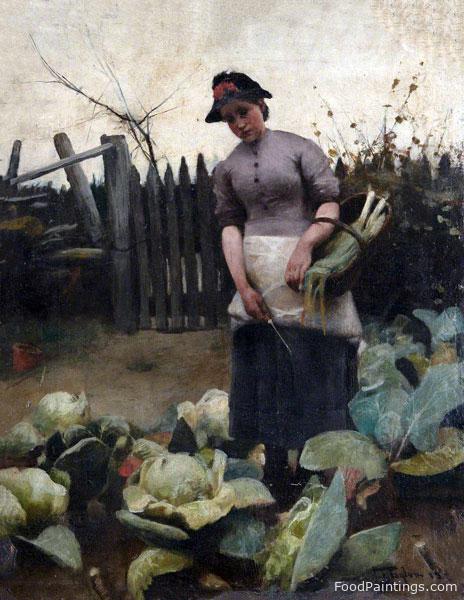 Woman in a Vegetable Garden - James Fraser Taylor - 1884