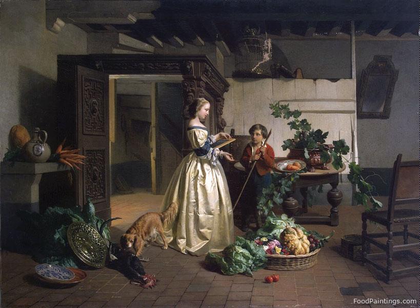 In the Kitchen - David Emile Joseph de Noter - 1856