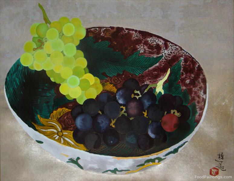 Ko-kutani Bowl and Grapes - Yuki Ogura