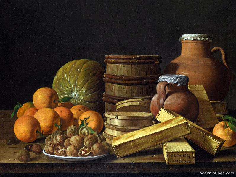 Still Life with Oranges and Walnuts - Luis Melendez - 1772