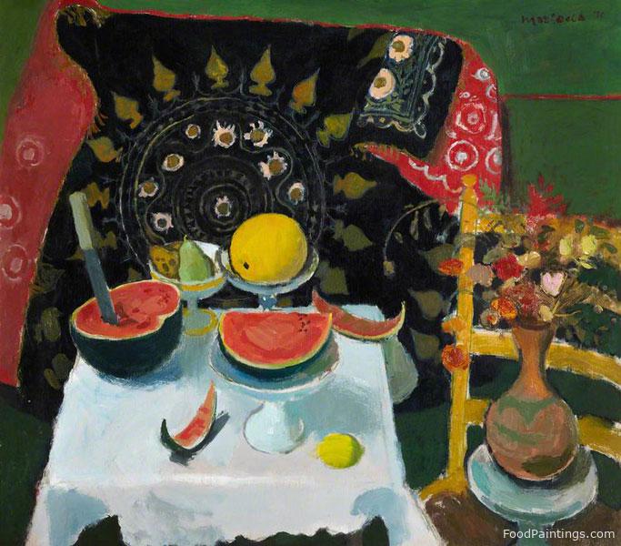 Still Life with Watermelon - Alberto Morrocco - 1970