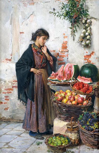 The Beautiful Fruit Seller - Ludwig Passini - 1874
