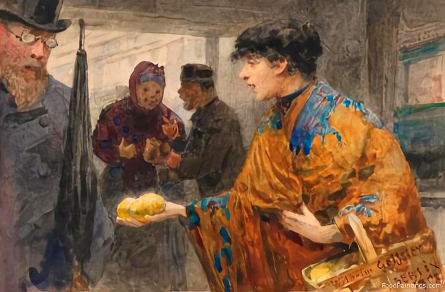 Woman in Oriental Dress Selling Lemons - Wilhelm Geissler - 1903